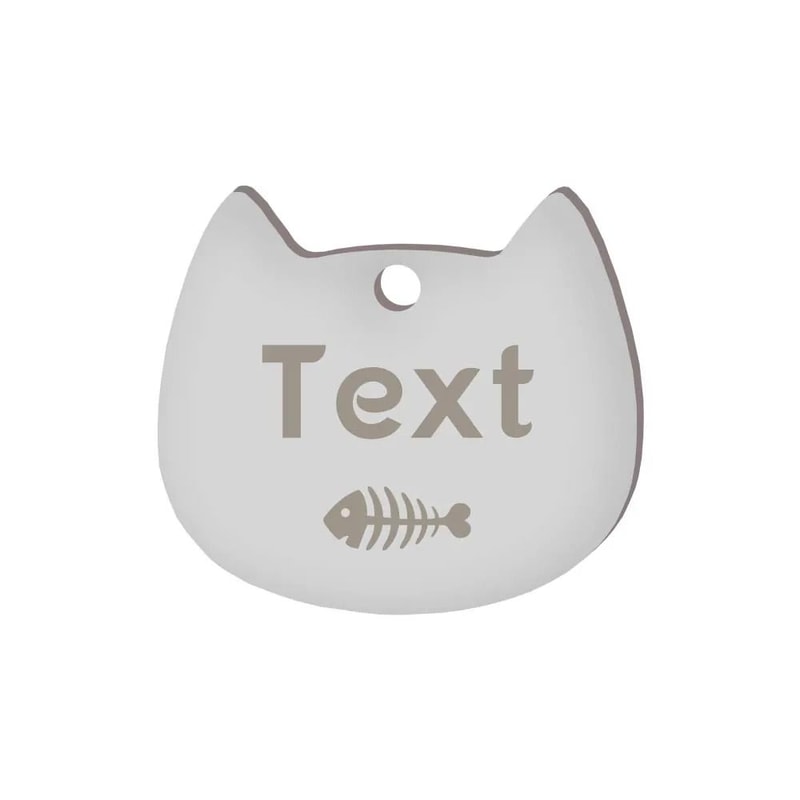Custom Cat Silhouette ID Tag Personalized LaserEngraved Stainless Steel Nameplate 12