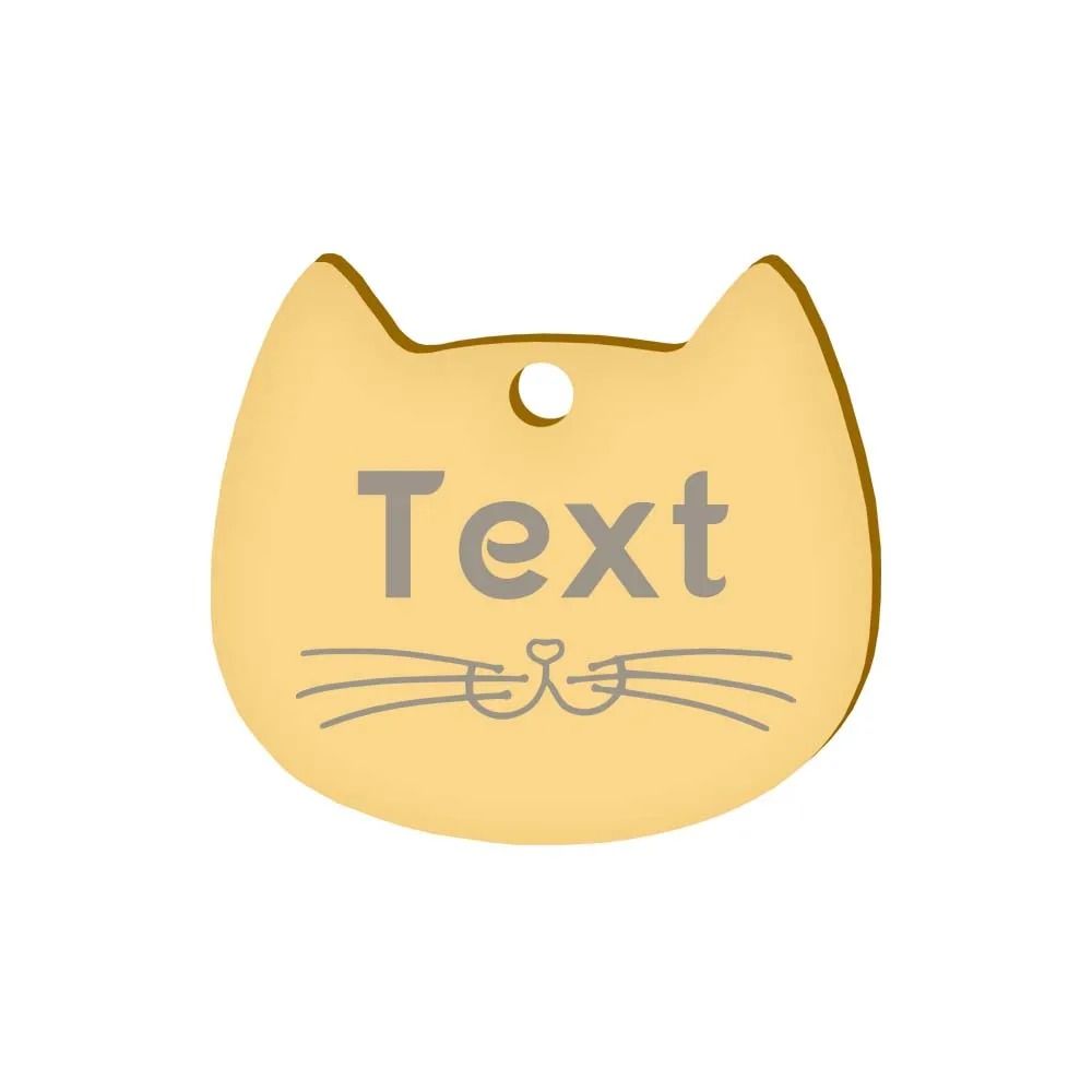 Custom Cat Silhouette ID Tag Personalized LaserEngraved Stainless Steel Nameplate 14