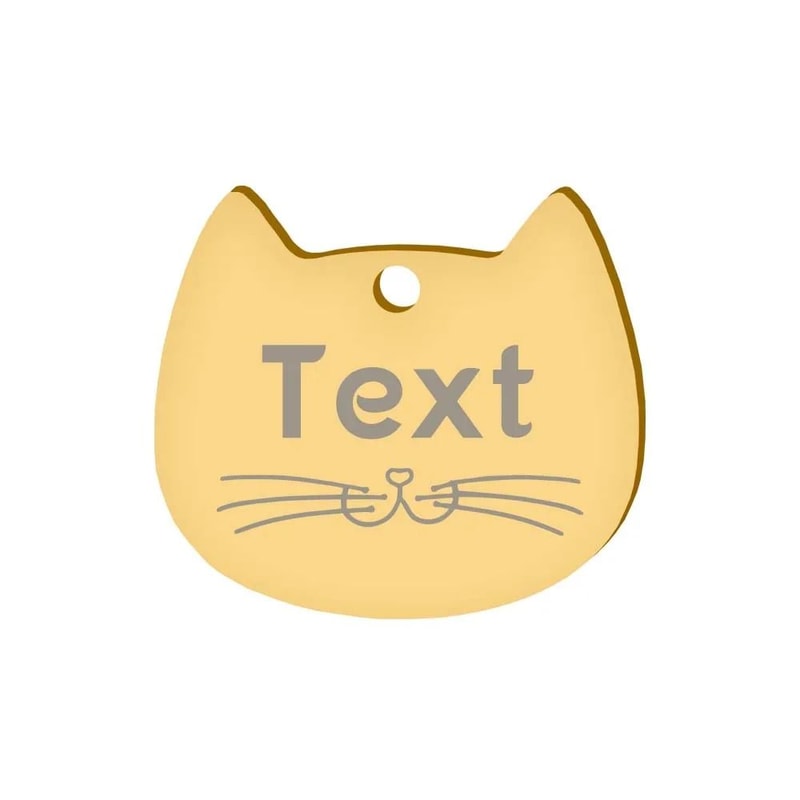 Custom Cat Silhouette ID Tag Personalized LaserEngraved Stainless Steel Nameplate 14
