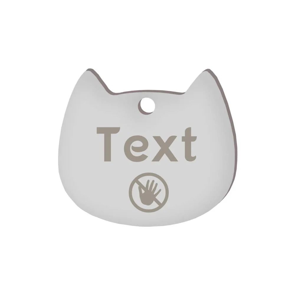 Custom Cat Silhouette ID Tag Personalized LaserEngraved Stainless Steel Nameplate 7
