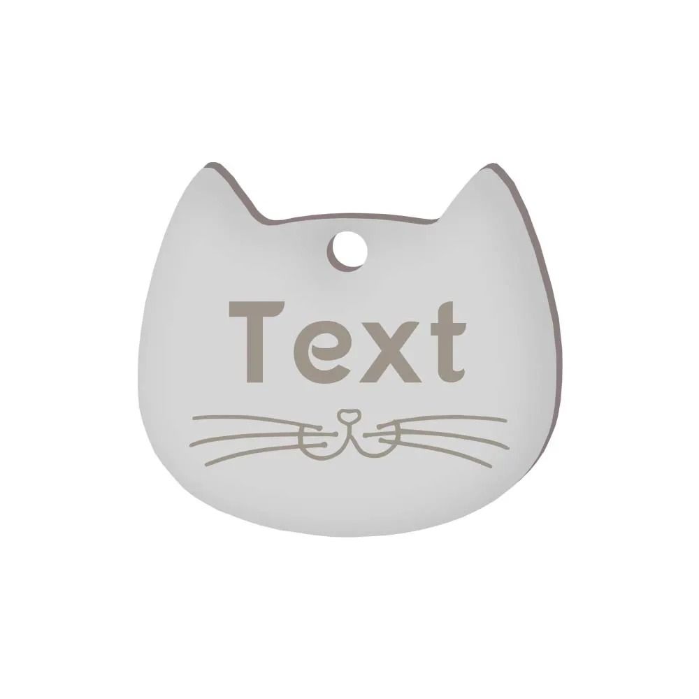 Custom Cat Silhouette ID Tag Personalized LaserEngraved Stainless Steel Nameplate 8