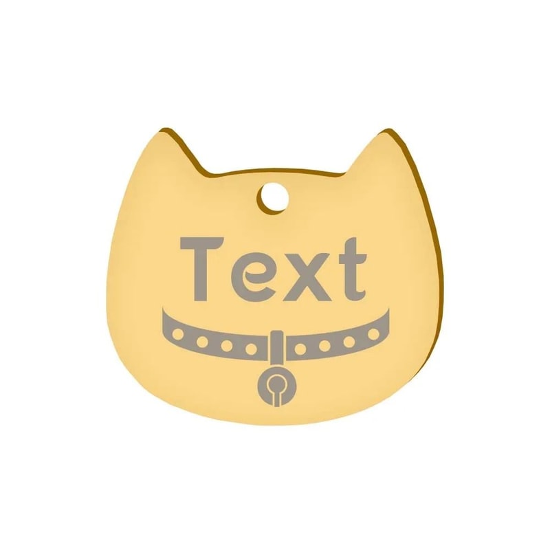 Custom Cat Silhouette ID Tag Personalized LaserEngraved Stainless Steel Nameplate 15