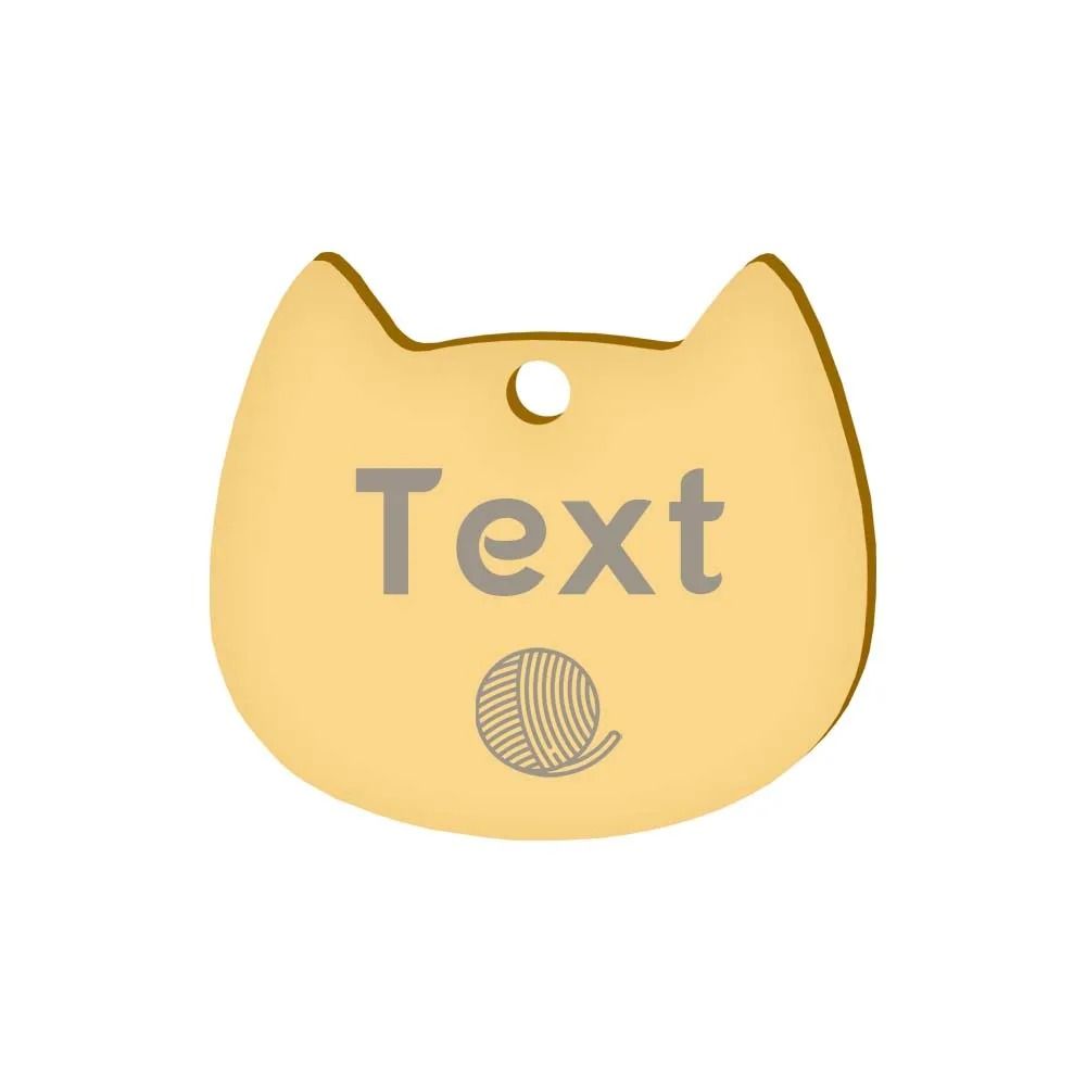 Custom Cat Silhouette ID Tag Personalized LaserEngraved Stainless Steel Nameplate 16