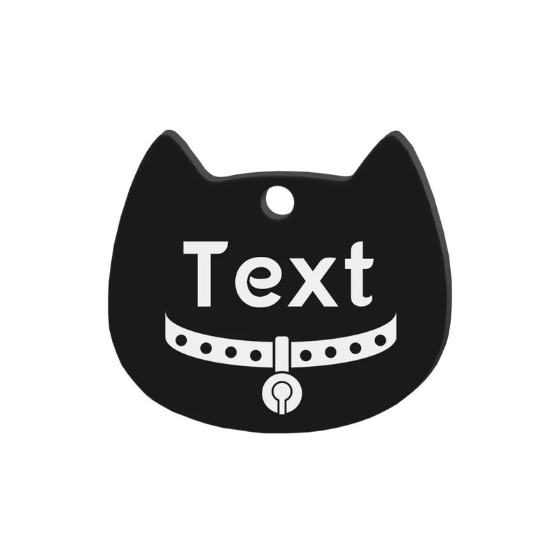 Custom Cat Silhouette ID Tag Personalized LaserEngraved Stainless Steel Nameplate 29