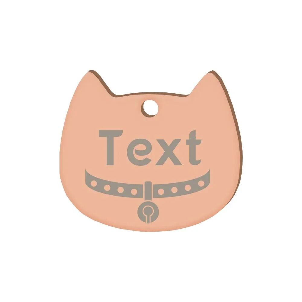 Custom Cat Silhouette ID Tag Personalized LaserEngraved Stainless Steel Nameplate 22