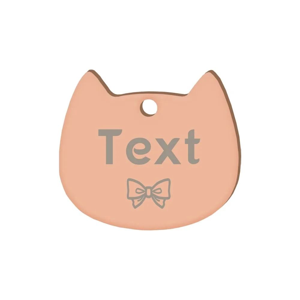 Custom Cat Silhouette ID Tag Personalized LaserEngraved Stainless Steel Nameplate 24
