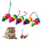 5Piece Squeaky Plush Mice Set Colorful Interactive Pounce Prey Cat Toys 0