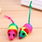 5Piece Squeaky Plush Mice Set Colorful Interactive Pounce Prey Cat Toys 5