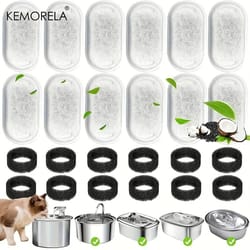 12-piece triple-action cat fountain replacement filters – activated carbon & sponge water care set