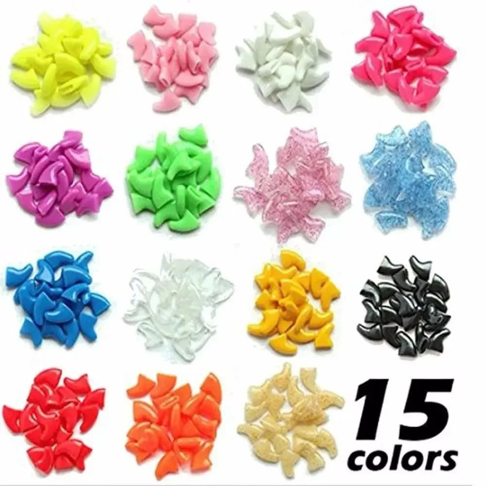 20Piece Soft Silicone Cat Nail Caps Safe AntiScratch Claw Covers With Adhesive Glue 1