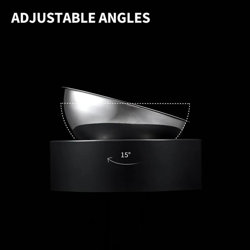 Adjustable Elevated Dual Pet Bowl Ergonomic 304 Stainless Steel Food Water Feeder 5