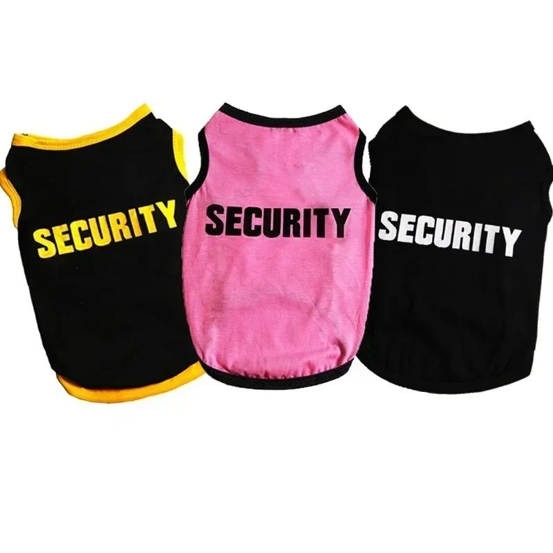 Security Print Pet Vest Lightweight Comfort Cotton TShirt Costume For Small Dogs Cats Small Anima 1