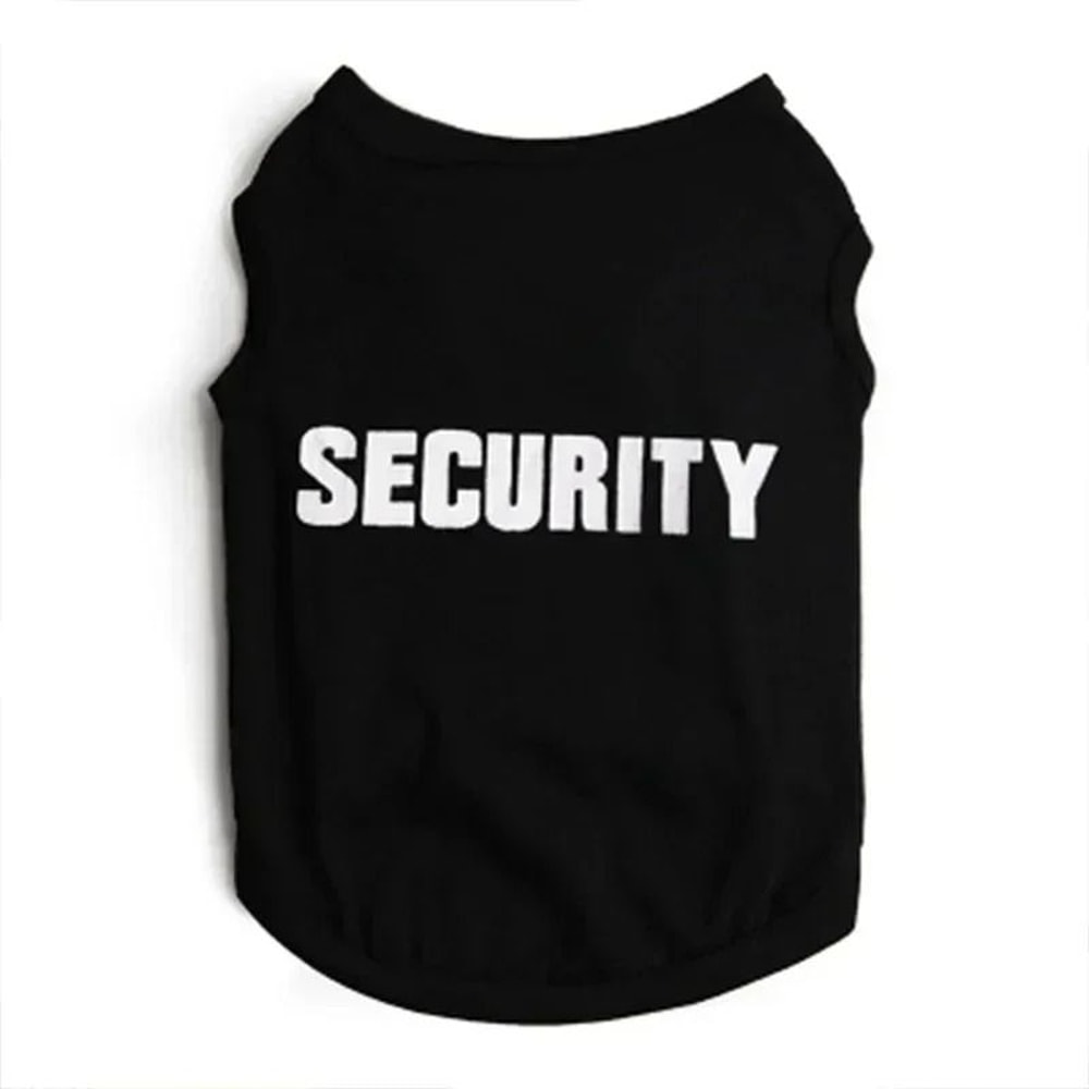 Security Print Pet Vest Lightweight Comfort Cotton TShirt Costume For Small Dogs Cats Small Anima 2