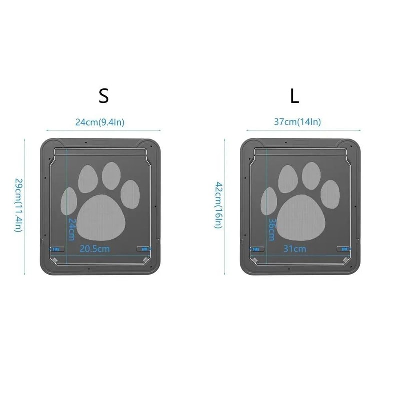 Magnetic Lockable Pet Screen Door Weatherproof Automatic Closure Flap With Paw Print Mesh 5