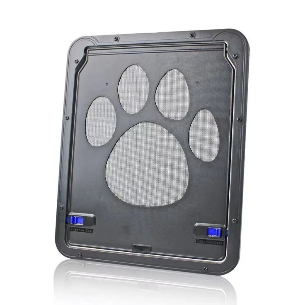 Magnetic Lockable Pet Screen Door Weatherproof Automatic Closure Flap With Paw Print Mesh 6