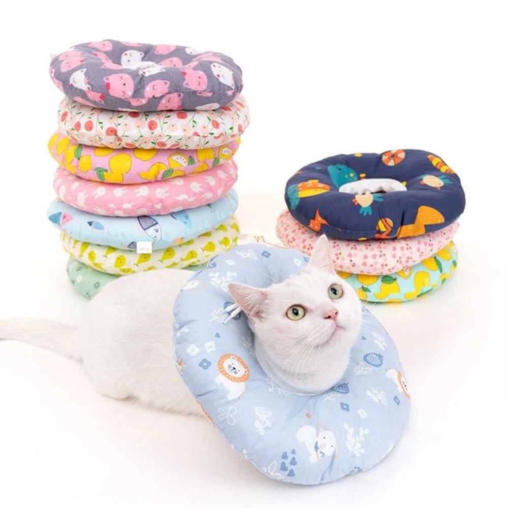 Soft Plush Cat Recovery Collar Adjustable Cushion Cone For PostSurgery Wound Healing 0