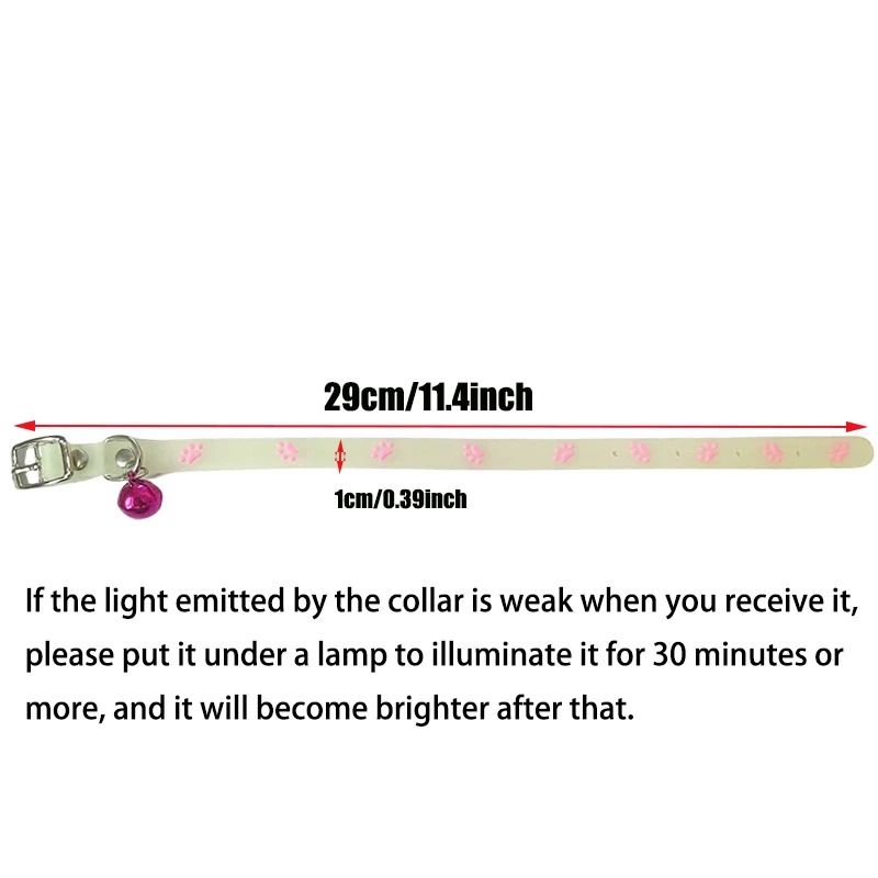 Luminous GlowintheDark Cat Collar Adjustable Safety Necklace With Cute Footprint Charms 1