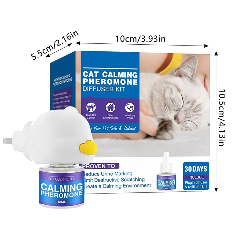 48ML Calming Pheromone Diffuser Kit LongLasting Electric Stress Relief PlugIn For Cats Dogs 6