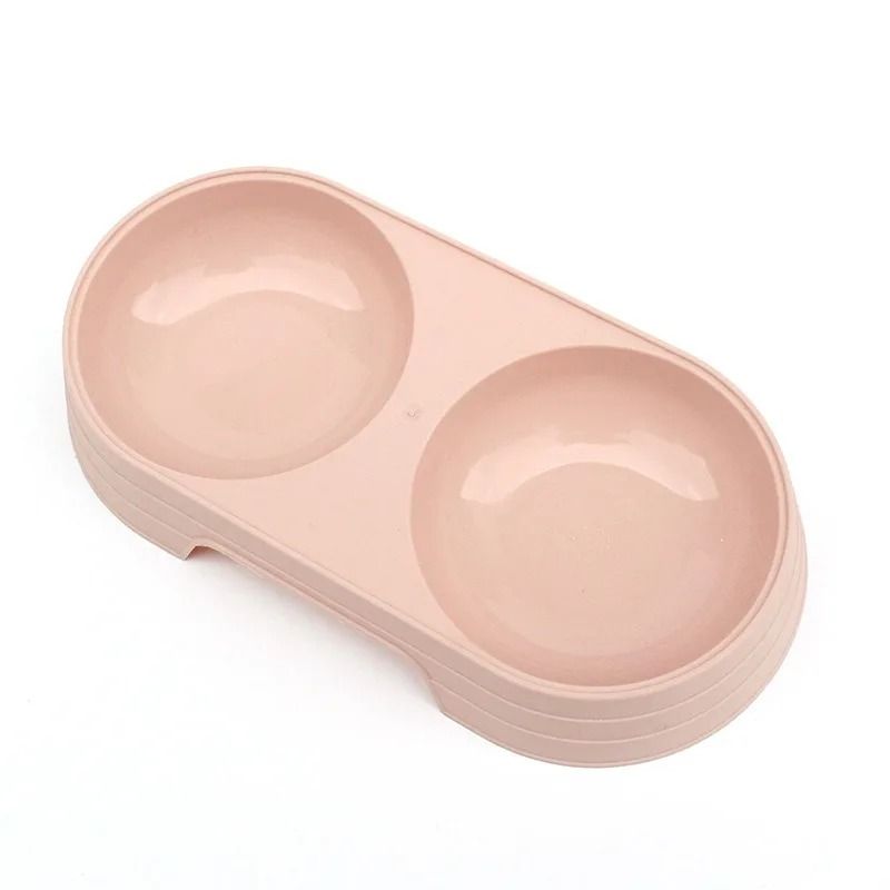 Wheat Straw EcoFriendly Pet Double Bowl DualUse Food Water Feeder For Cats Small Dogs 4