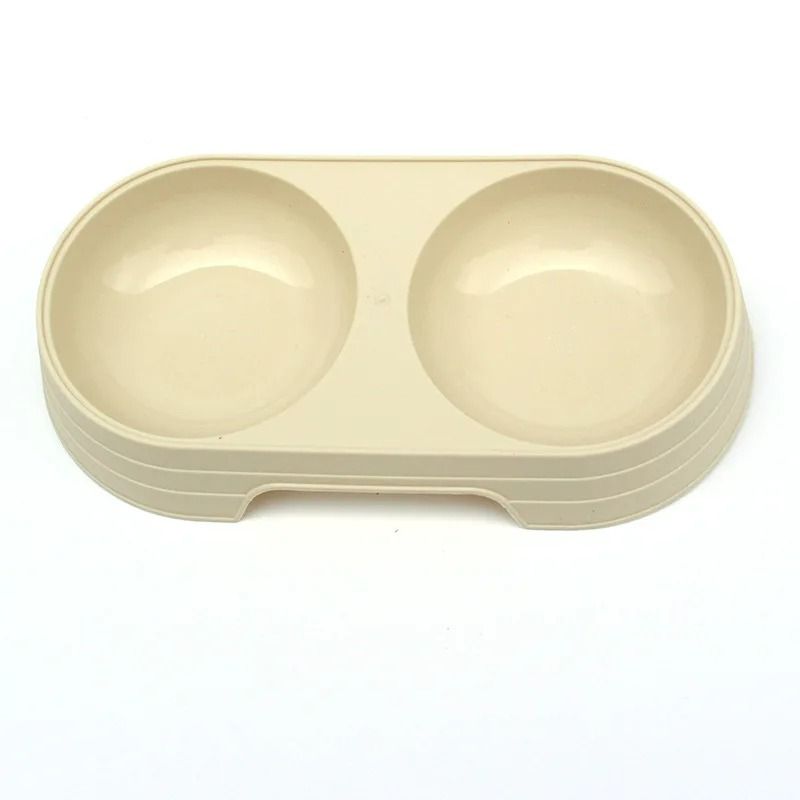 Wheat Straw EcoFriendly Pet Double Bowl DualUse Food Water Feeder For Cats Small Dogs 7