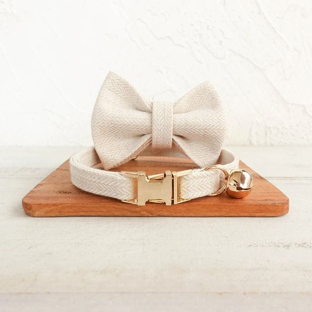 Personalized Bowtie Cat Collar Custom Engraved Nameplate Safety Necklace With Bell For Kittens Sm 16