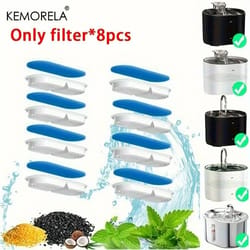 8-pack multi-stage fountain replacement filters – advanced activated carbon water care set for automatic pet dispenser
