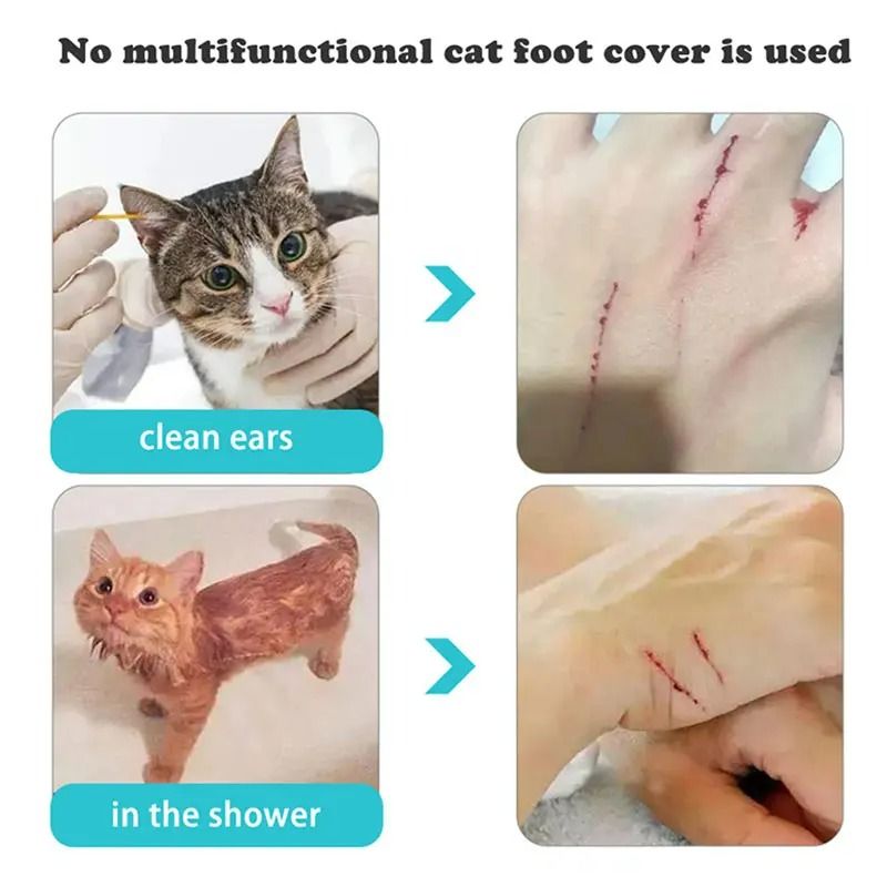 4Piece AntiScratch Silicone Cat Paw Boots With Adjustable Straps 2