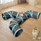 Extended Black ThreeWay Cat Tunnel Toy MultiExit Rolling Dragon Faucet Passageway For Indoor Felin 0