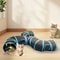 Extended Black ThreeWay Cat Tunnel Toy MultiExit Rolling Dragon Faucet Passageway For Indoor Felin 4