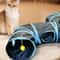 Extended Black ThreeWay Cat Tunnel Toy MultiExit Rolling Dragon Faucet Passageway For Indoor Felin 5
