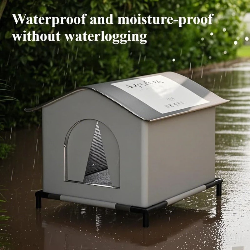AllSeason Waterproof Outdoor Cat Shelter Insulated Thermal Stray Pet House With HeavyDuty Supporti 3