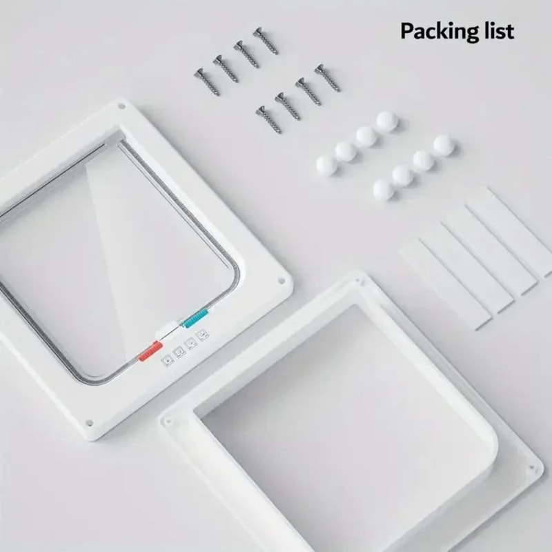4Way Locking Weatherproof Pet Door Flap HighSecurity Passageway Kit For Cats Dogs And Puppies 6