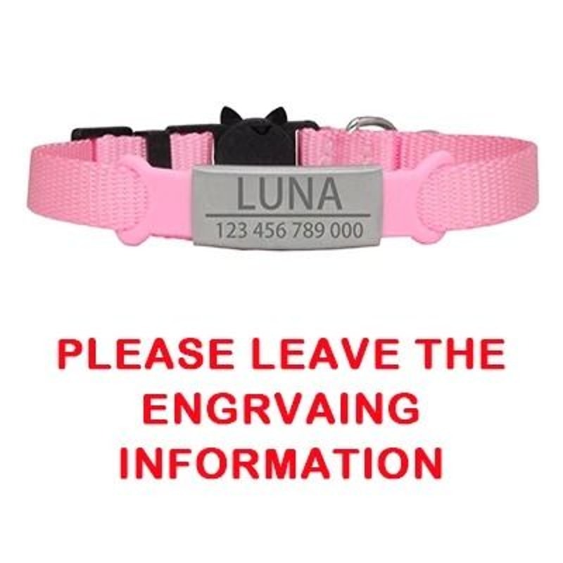 Customized Personalized ID Breakaway Cat Collar With LaserEngraved Safety Plate 11