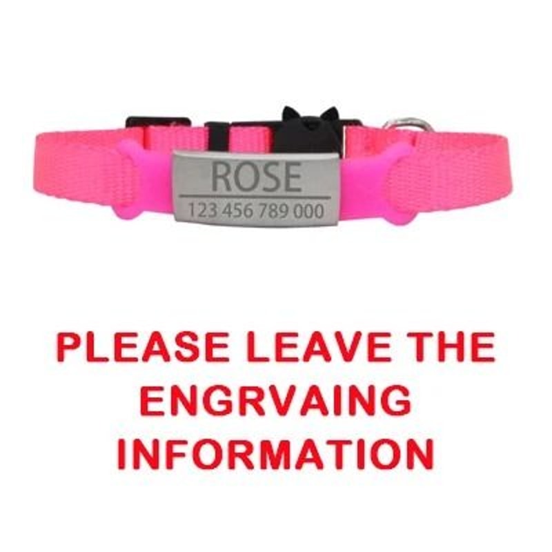 Customized Personalized ID Breakaway Cat Collar With LaserEngraved Safety Plate 12