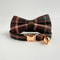 Elegant Tweed Checked Cat Collar With Personalized ID Plate Detachable Pearl Charm 10
