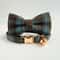 Elegant Tweed Checked Cat Collar With Personalized ID Plate Detachable Pearl Charm 13