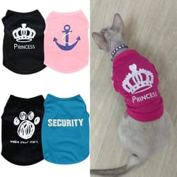 cool breathable summer pet vest – soft cotton-blend pajamas for cats, kittens, and small dogs