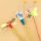 Interactive Insect Feather Cat Teaser Wand With Soft Wool Ball Accent 2