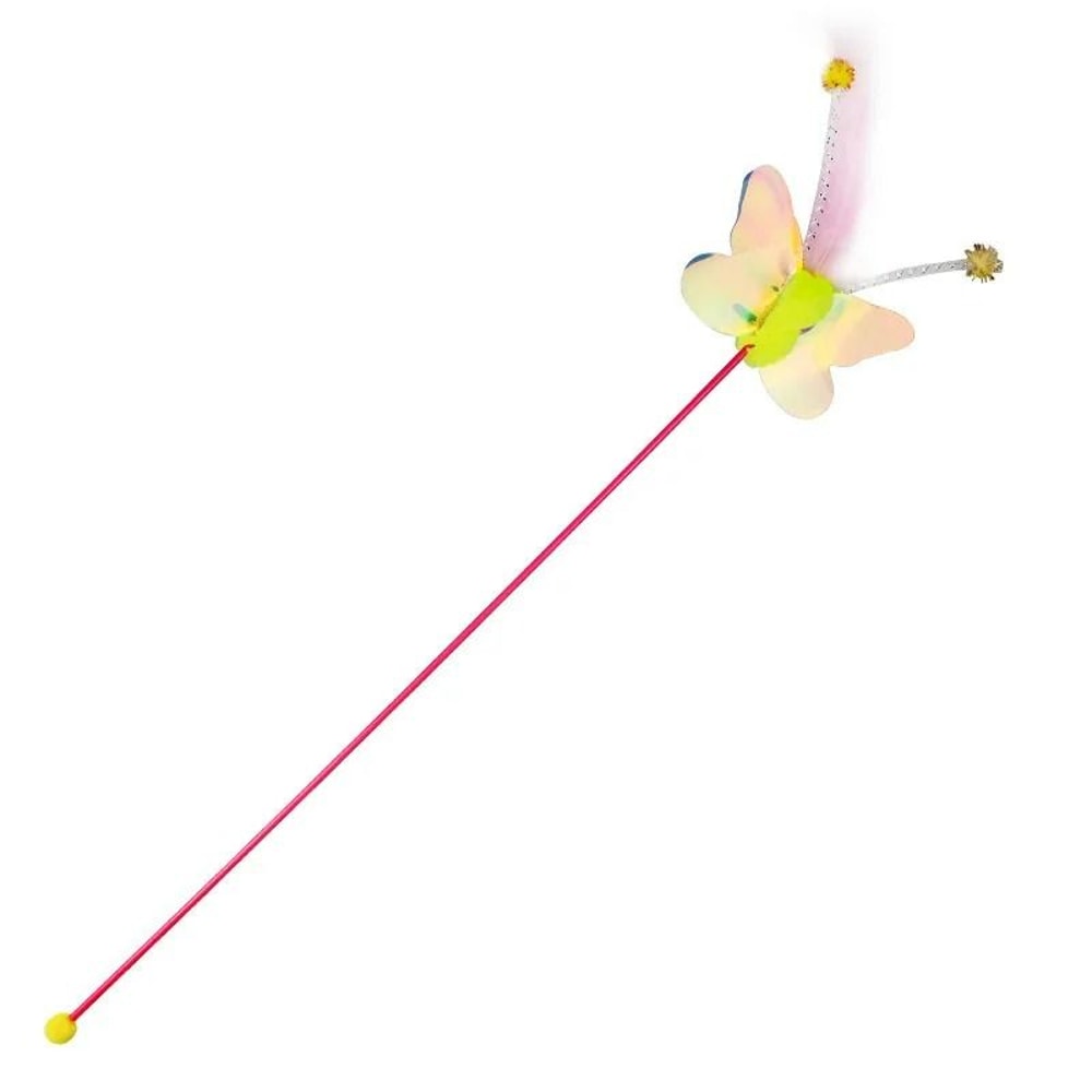 Interactive Insect Feather Cat Teaser Wand With Soft Wool Ball Accent 7