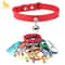 Colorful Adjustable Leather Pet Collar With Metallic Safety Bell 1