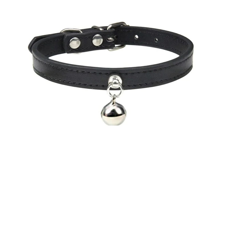 Colorful Adjustable Leather Pet Collar With Metallic Safety Bell 7