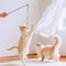 Interactive LongHandle Cat Teaser Wand With Ribbon Tassels And Sounding Bell 2