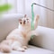 Interactive LongHandle Cat Teaser Wand With Ribbon Tassels And Sounding Bell 4