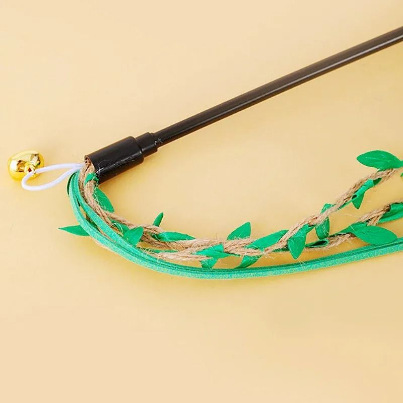 Interactive LongHandle Cat Teaser Wand With Ribbon Tassels And Sounding Bell 5