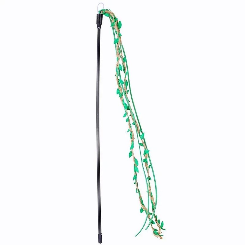 Interactive LongHandle Cat Teaser Wand With Ribbon Tassels And Sounding Bell 7