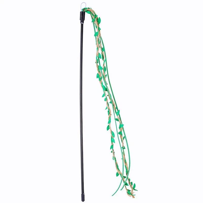 Interactive LongHandle Cat Teaser Wand With Ribbon Tassels And Sounding Bell 7