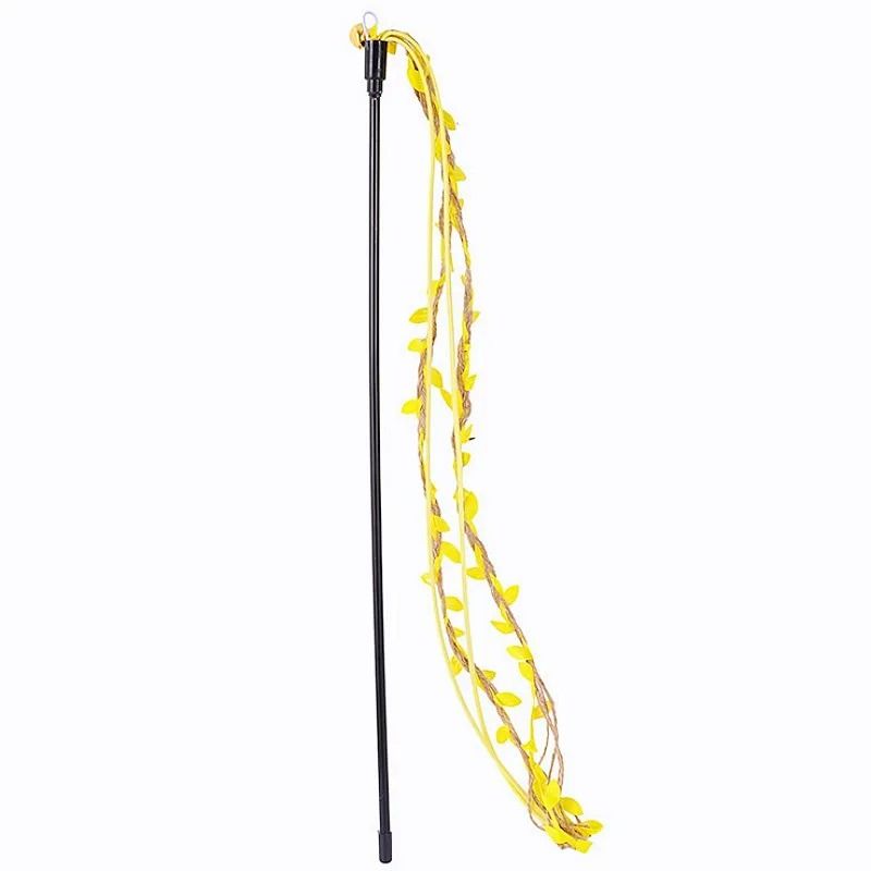 Interactive LongHandle Cat Teaser Wand With Ribbon Tassels And Sounding Bell 8