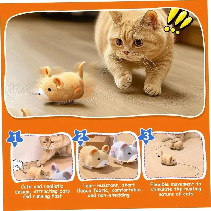 Smart SelfMoving Electric Mouse Cat Toy Interactive ObstacleAvoiding Robotic Hamster For Indoor Ki 4