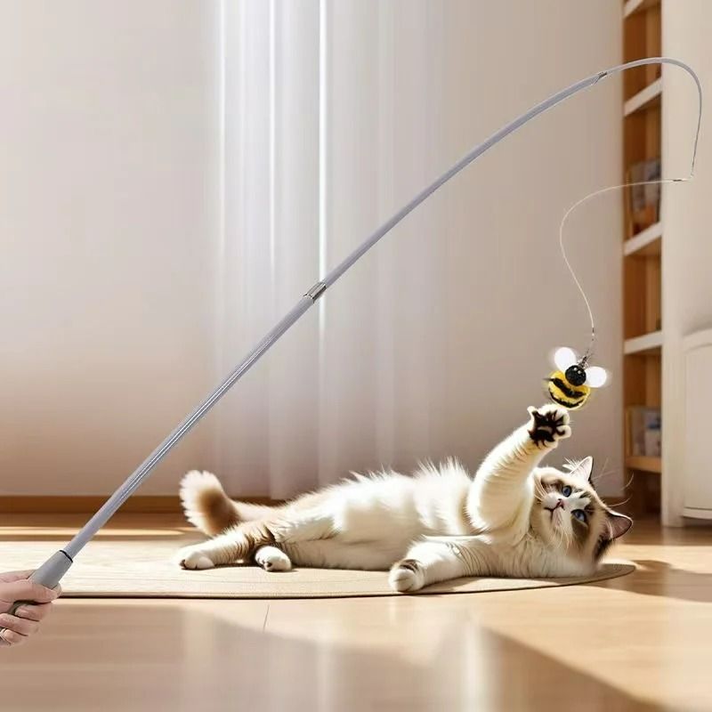Telescopic Carbon Fiber Cat Wand Toy 4
