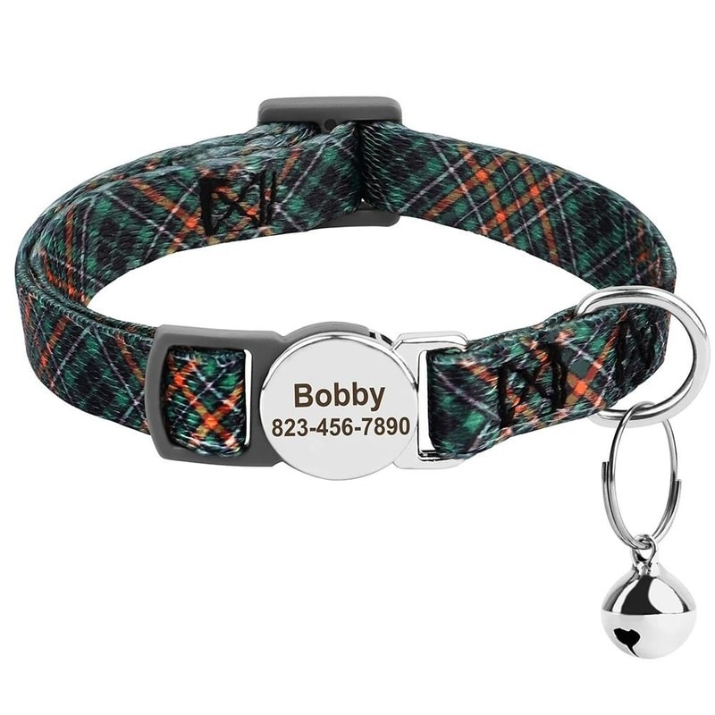 Personalized Nylon Cat ID Collar With Engraved SlideOn Safety Tag 8